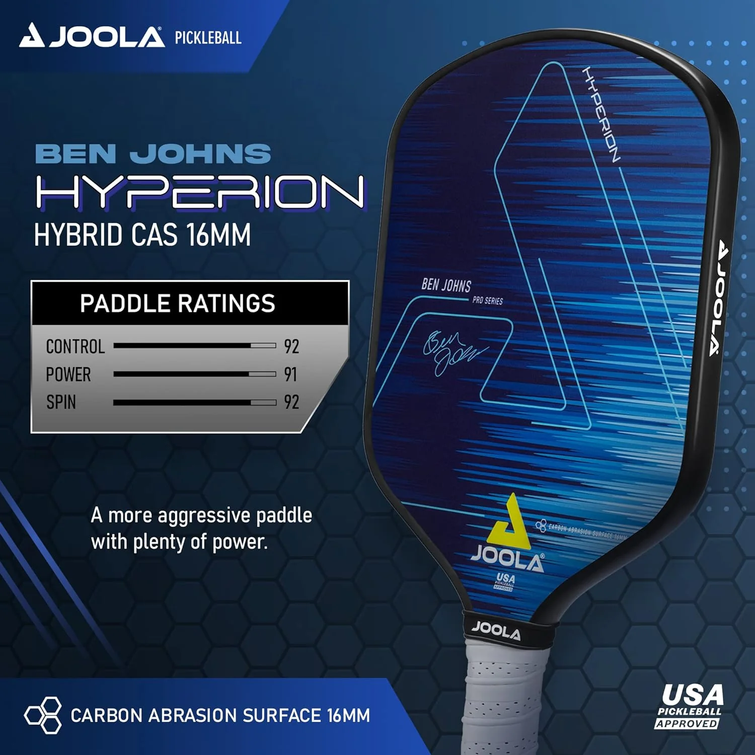 JOOLA Ben Johns Hyperion CAS 16 Pickleball Paddle - Image 3