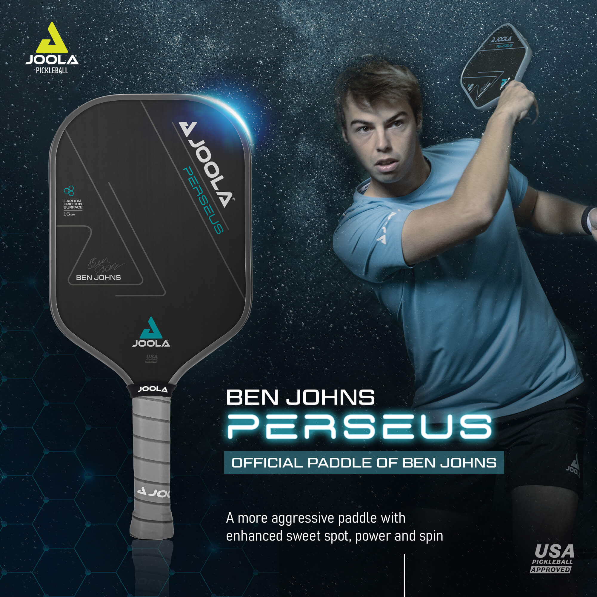 JOOLA Ben Johns Perseus CFS 16 Pickleball Paddle - Image 4