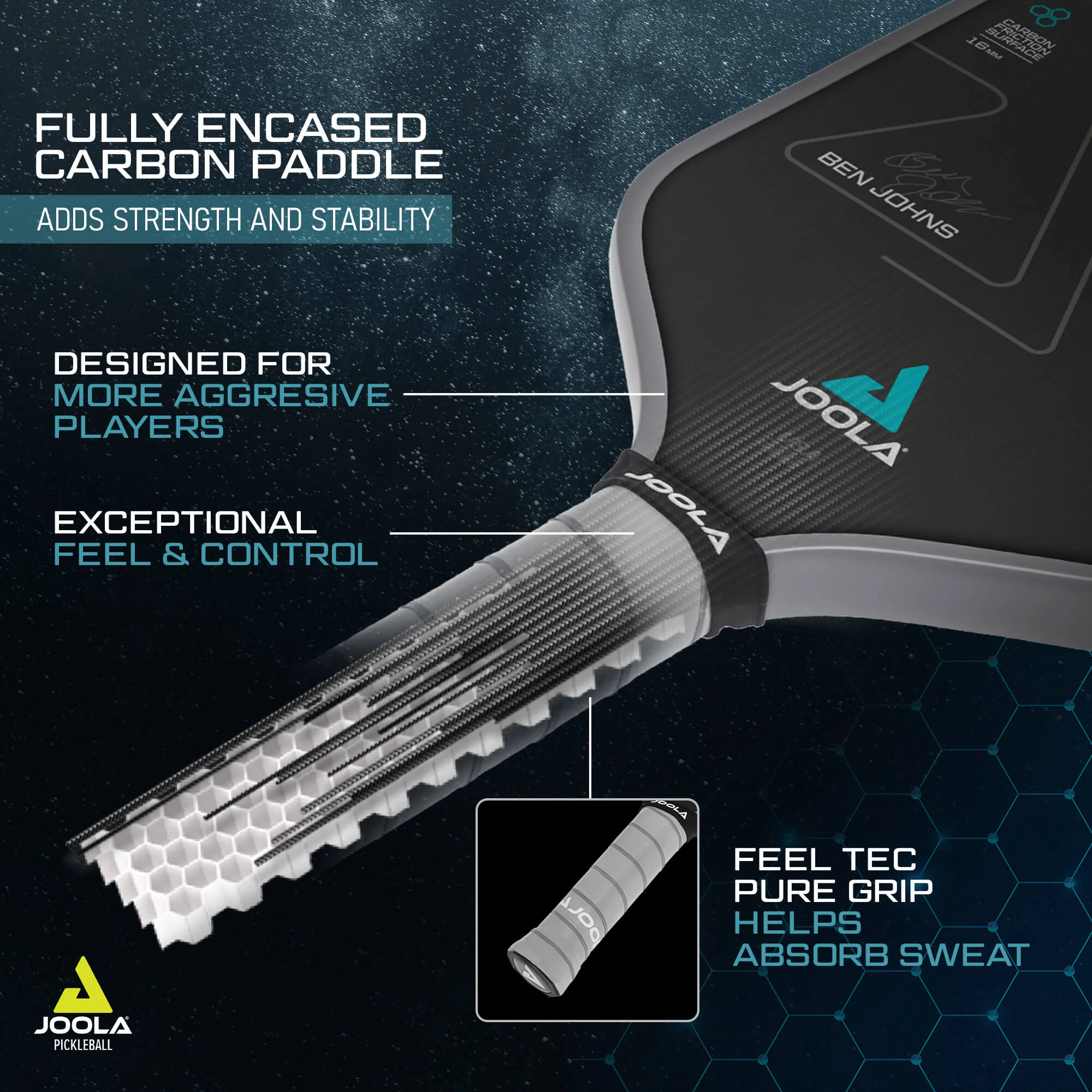 JOOLA Ben Johns Perseus CFS 16 Pickleball Paddle - Image 7