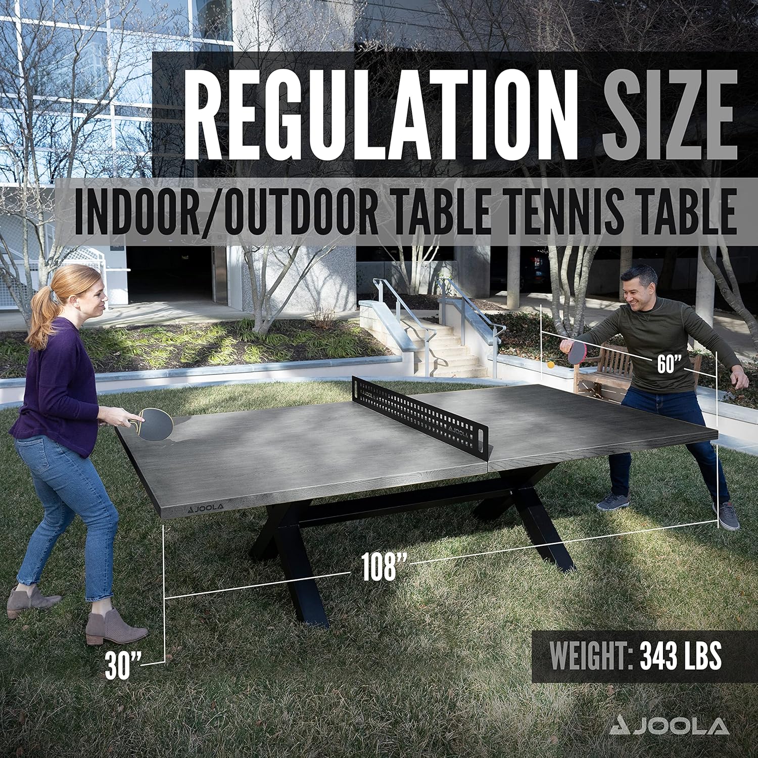 JOOLA Berkshire Gray Indoor/Outdoor Table Tennis Table - Image 4