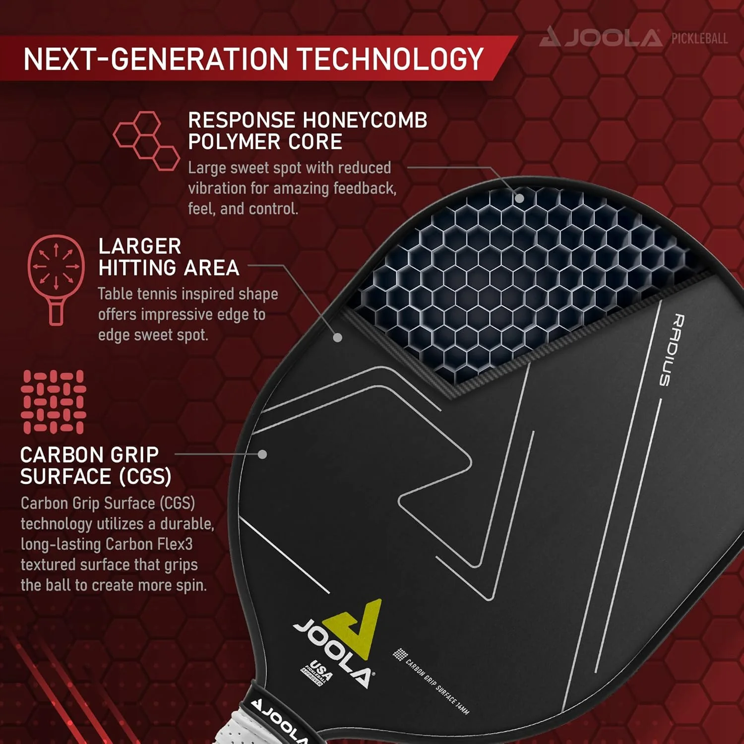 JOOLA Radius CGS 14 Pickleball Paddle - Image 6